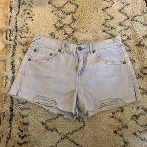 Free People Lavender Denim Shorts